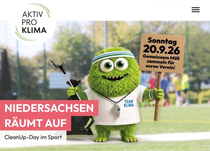 NIEDERSACHSEN RÄUMT AUF: CleanUp-Day im Sport